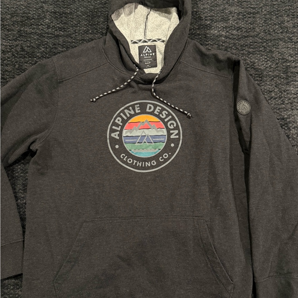 Alpine Design Men's Charcoal Hoodie with Logo I am not lowering the price